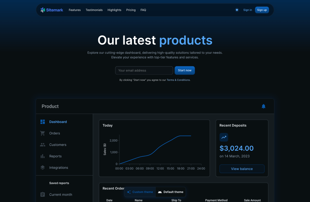 Landing page